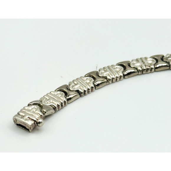 925 Sterling Silver Italy Fancy Link Bracelet 7 1/2" Stamped & Tested 18.29 G - Picture 2 of 5